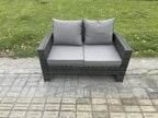 4-Piece Rattan Garden Furniture Set with Large Stool, Sofa, and Garden Table RDBA27758
