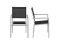 Set of 8 grey aluminium chairs - black textilene - Decohaute RCFX60969