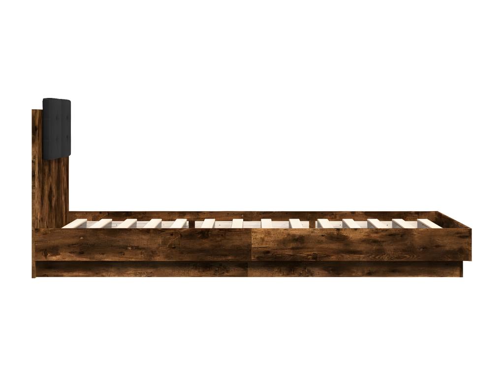 Bed frame without mattress, smoked oak, 100x200 cm ZGWV48417
