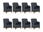 9-piece dining set with cushions, dark grey wicker resin, 10 PRIT42104