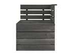 Corner pallet garden sofa, solid pine wood, dark grey, AFAP11195