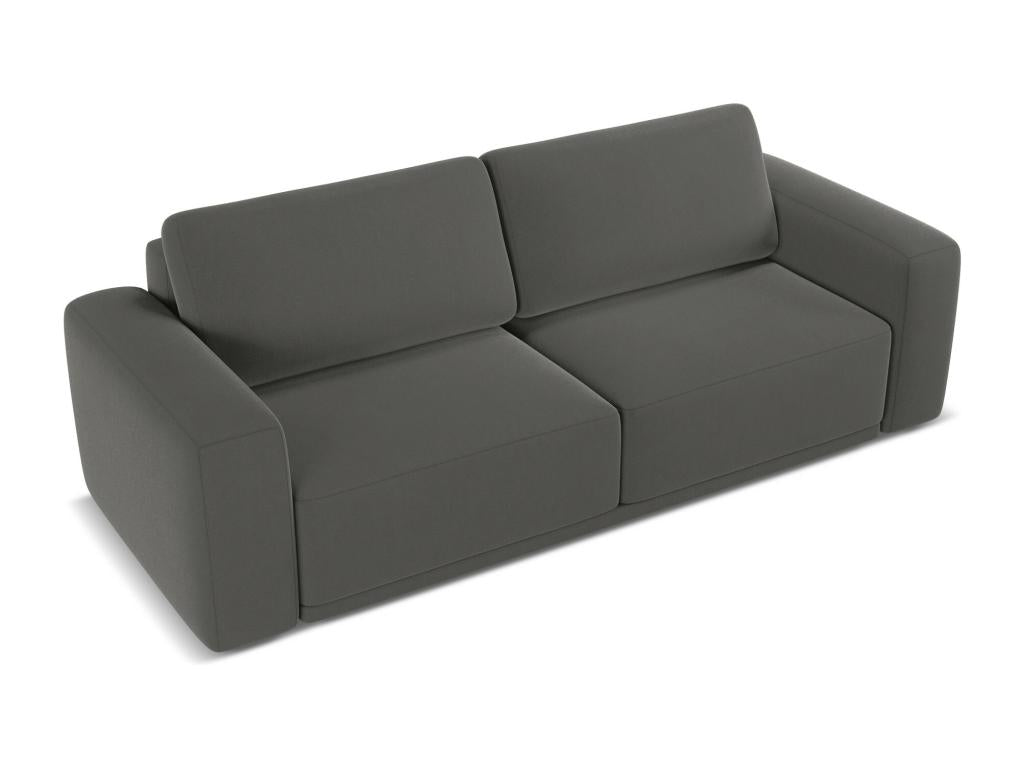 3-seater convertible sofa in velvet and steel - Decohaute JSRT98714