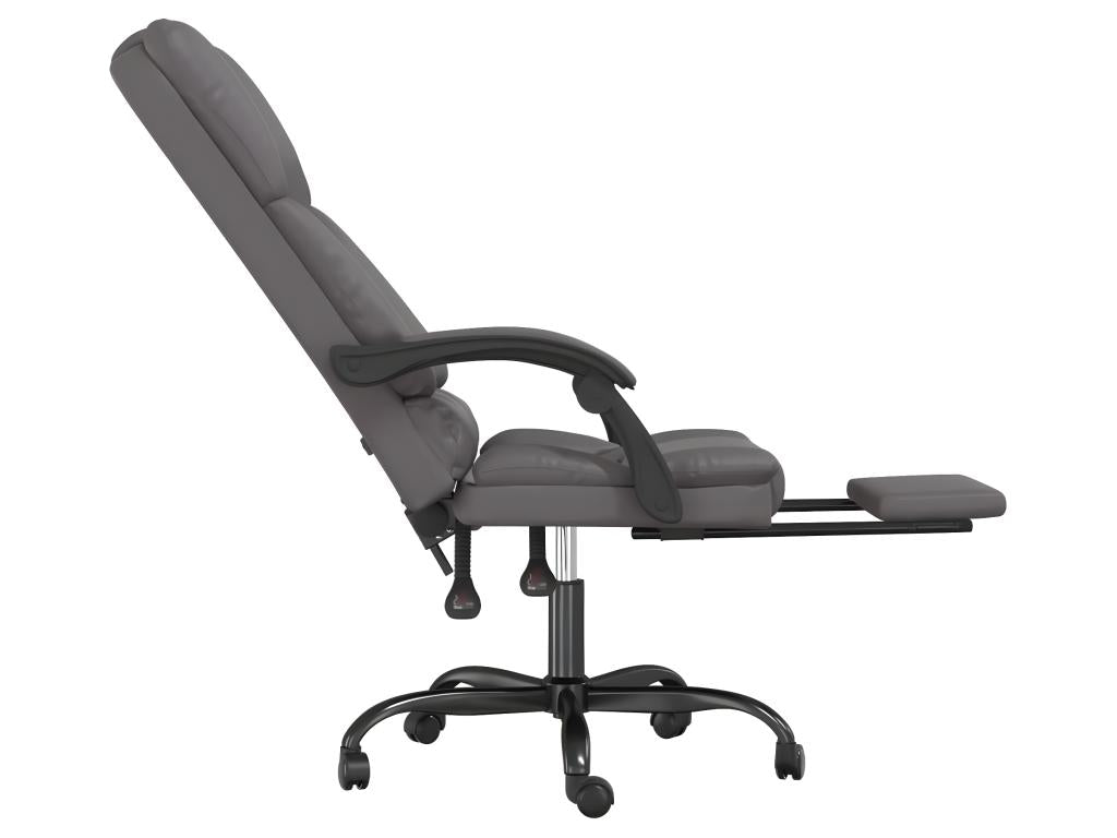 Grey Faux Leather Reclining Office Massage Chair ETEP27586