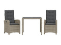 3-piece garden dining set with grey resin wicker cushions SNSZ53134