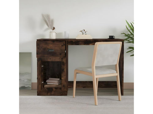 Desk with drawer, smoked oak, 115x50x75 cm, engineered wood, NFYA82940