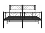 Black metal bed frame with headboard/footboard, 135x190 cm, ZAXY41977