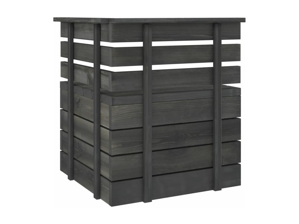 Corner pallet garden sofa, solid pine wood, dark grey, AFAP11195