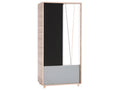Evolve 2-Door Wardrobe, White and Black Wood HLJC02583