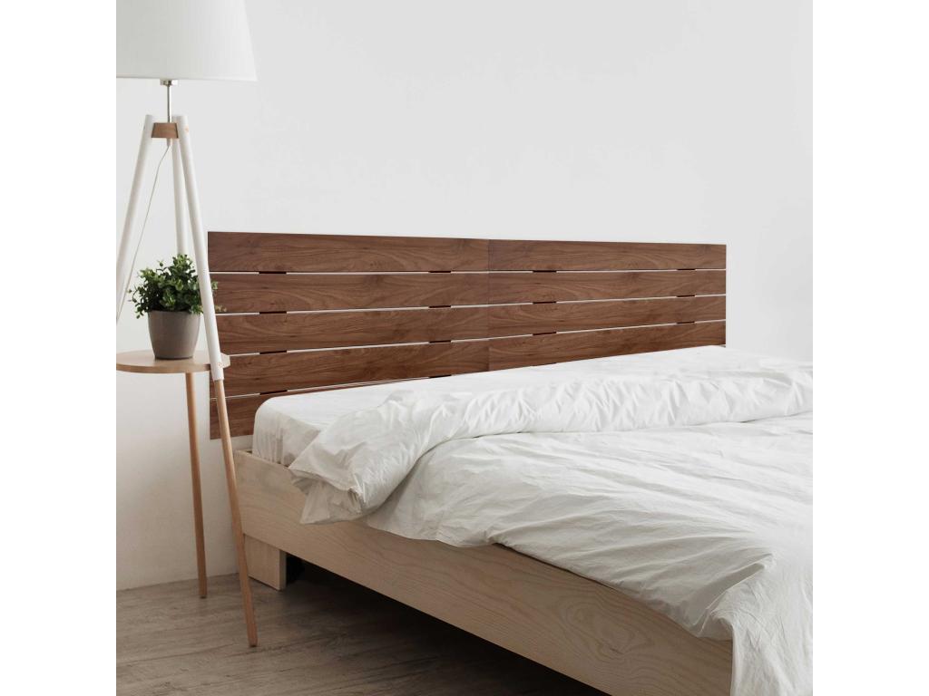 Chezlova Recycled MDF Double Pallet Style Horizontal Headboard 190x46cm for 190cm Beds - Walnut Wood MZKI07418