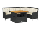 2-piece garden sofa set with cushions, black woven resin RBMA91263