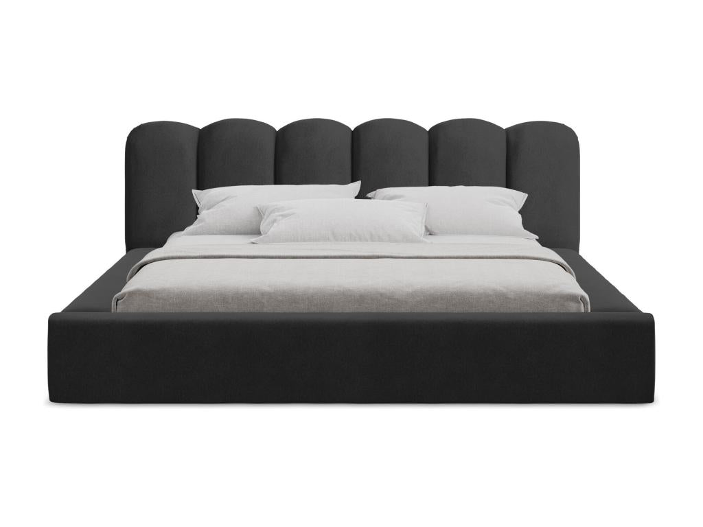 Upholstered bed with storage 220x238 - by Decohaute - black - Decohaute XDKZ07233