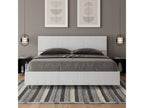 Bed with slatted base 160x200, inclined headboard, white ash, Decohaute LQJH93765