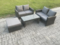 4-Piece Rattan Garden Furniture Set with Large Stool, Sofa, and Garden Table RDBA27758