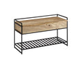 Bench with Storage Space 90 cm Solid Wood Hallway Bench Metal YFIP57331