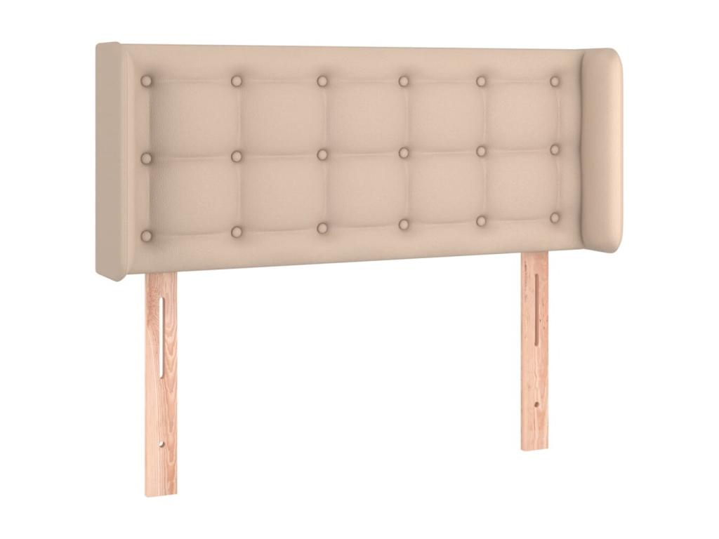 Headboard with wings, Cappuccino color, 103x16x78/88 cm, Faux leather, UCXR37775