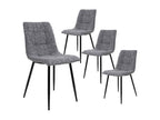 Chezlova - Set of 4 Chairs in Speckled Grey Fabric with Steel Legs HTCX82961