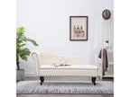 Cream White Faux Leather Chaise Lounge YXID31268