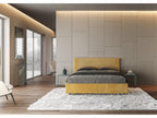 Bed with upholstered slatted base 160x210 Labirinto 06 yellow fabric Rosal EGNS29455