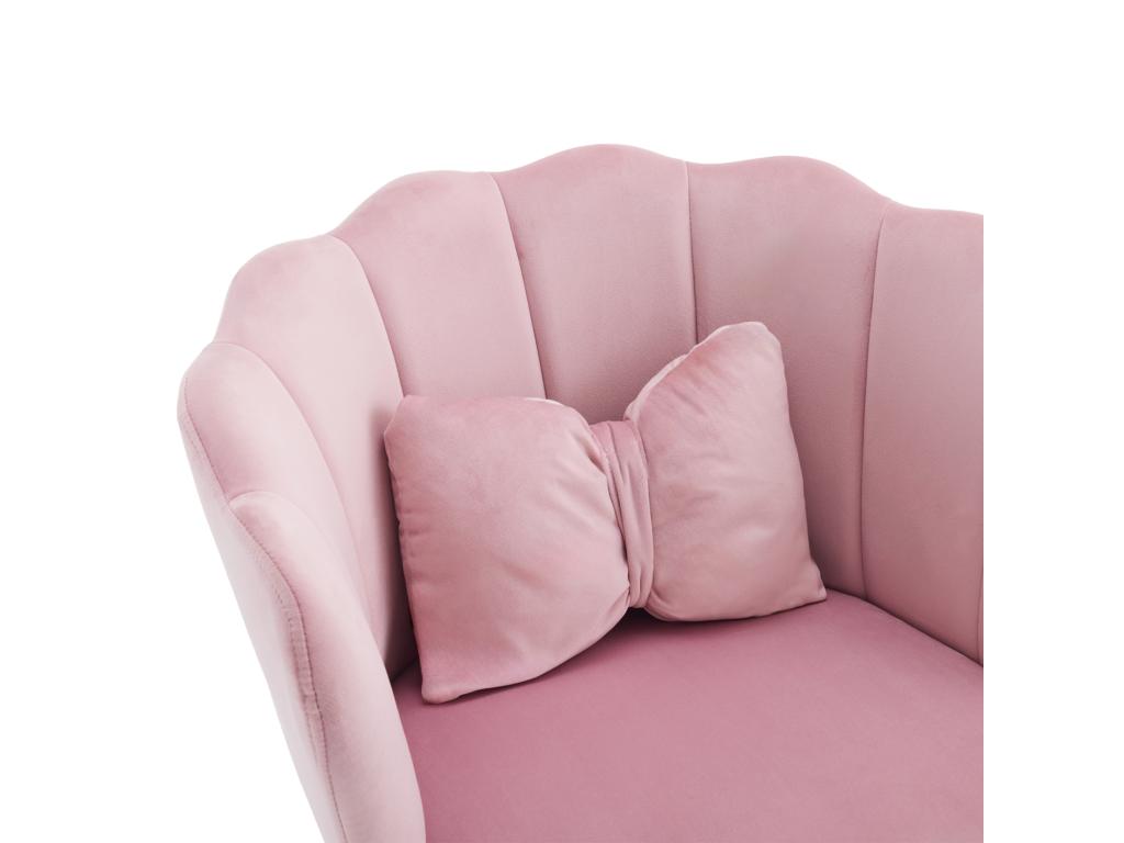 Set of 4 velvet chairs - with petal-shaped backrest - gold metal legs - Pink IXVM10517