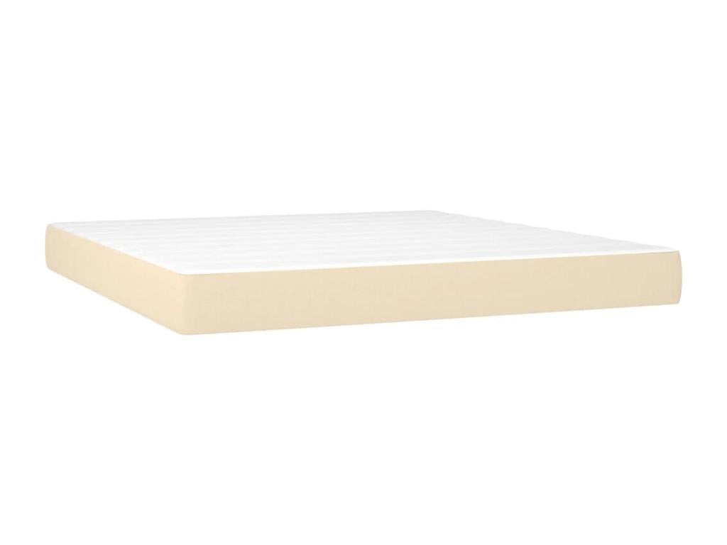 Decohaute bed base with mattress and LED lighting, Cream, 160x200 cm, Fabric WGSM68873