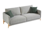 Decohaute GUZY74065 3-seater sofa in light grey fabric