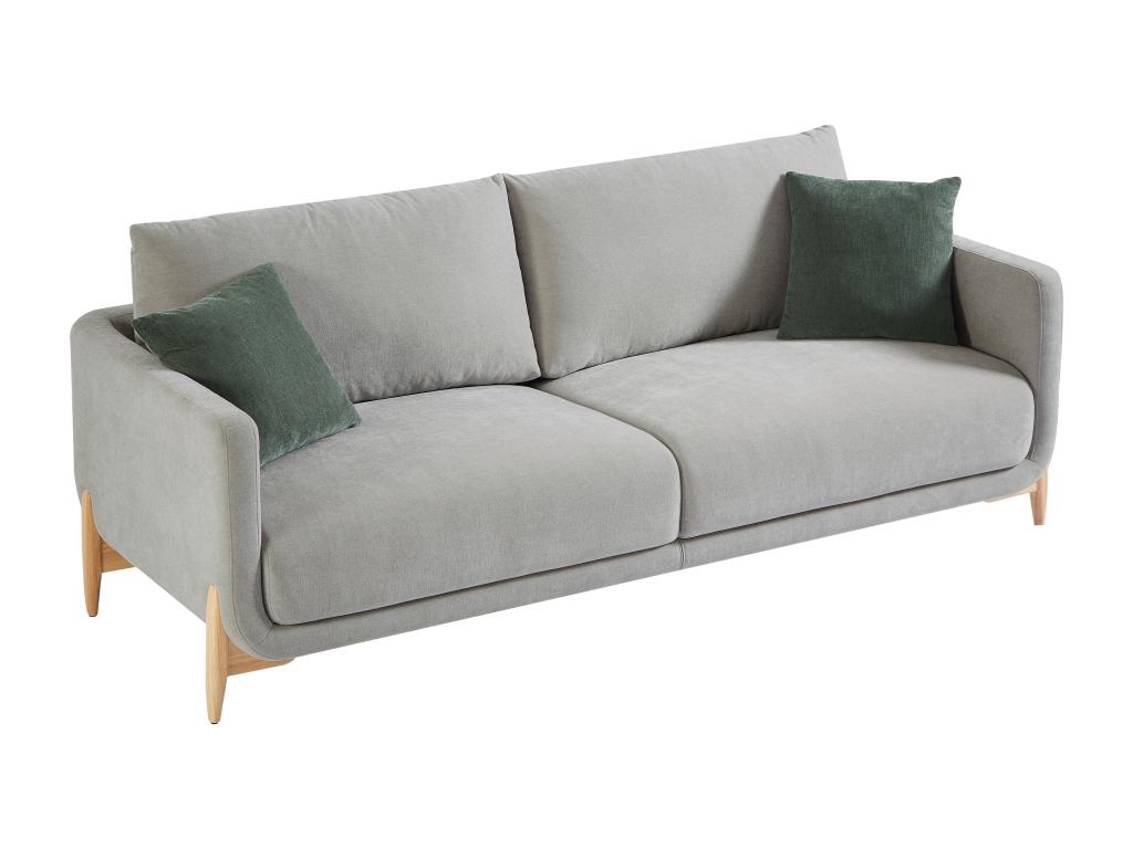 Decohaute GUZY74065 3-seater sofa in light grey fabric