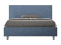 Double bed without slatted base, upholstered, 140x190 cm, blue microfiber, Decohaute EJIV46303