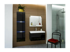 Decohaute black bathroom furniture set - 80cm vanity unit with sink QROS69113