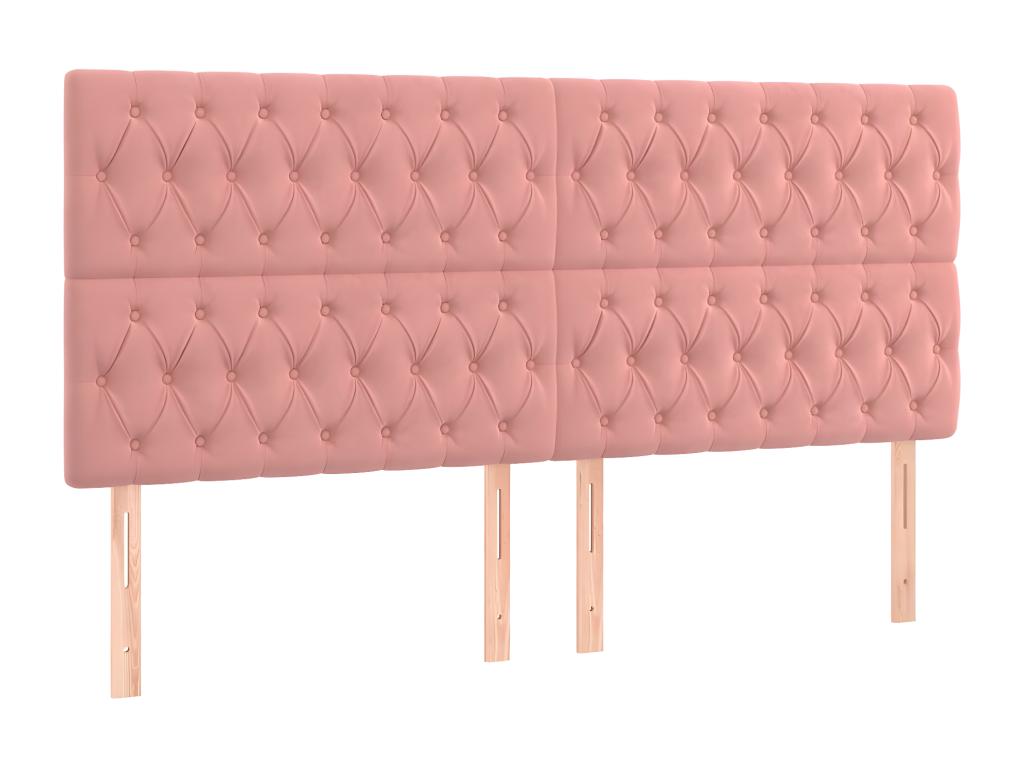 4-Piece Headboard Set, Pink, 90x7x78/88 cm, Velvet, TTMD81965