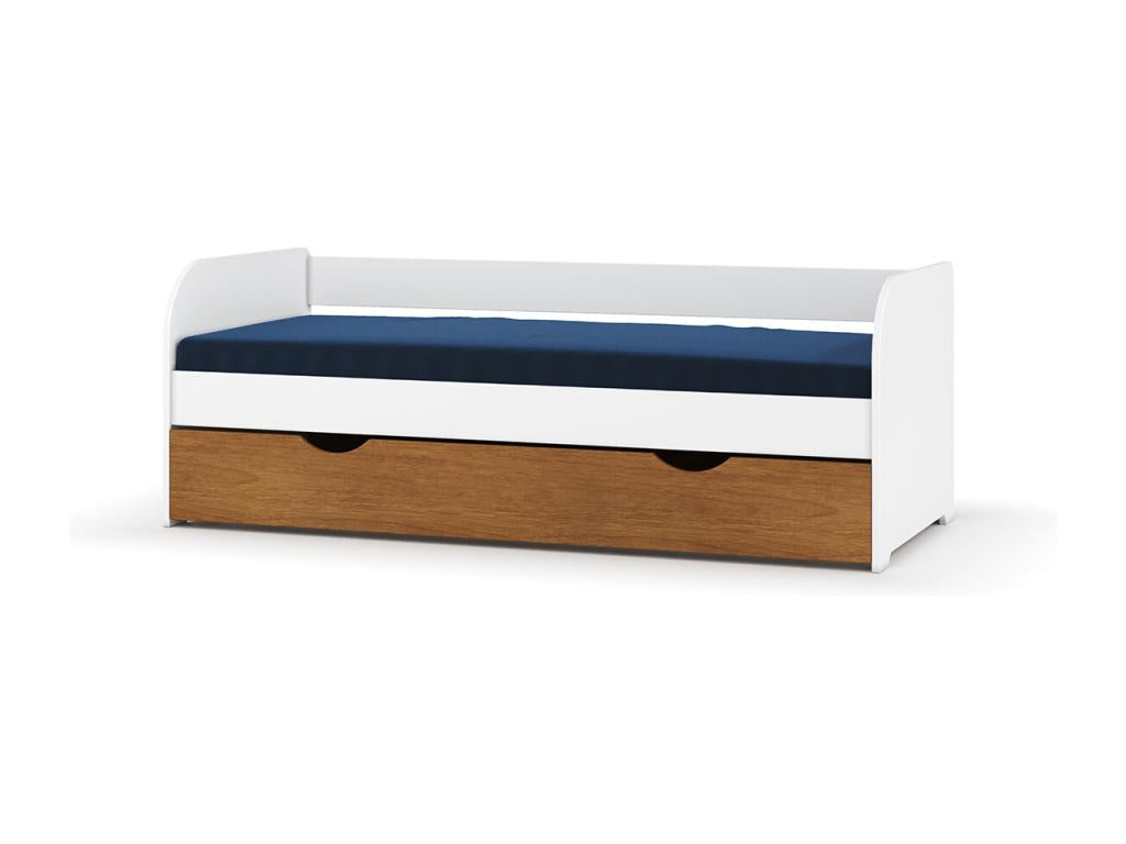80x200 cm daybed with pull-out bed in solid white and hazelnut wood by Chezlova XAWA61535