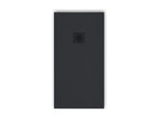 Extra-flat 90x180 cm PURE shower tray in anthracite slate-effect resin with anthracite drain cover CYIA72976