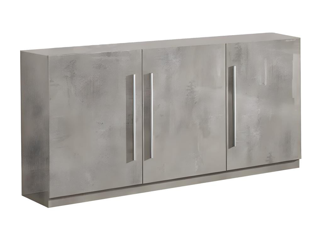 Decohaute - Marble Effect Living Room Set: 190cm Table and 3-Door Sideboard FTHK93364