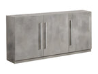 Decohaute - Marble Effect Living Room Set: 190cm Table and 3-Door Sideboard FTHK93364
