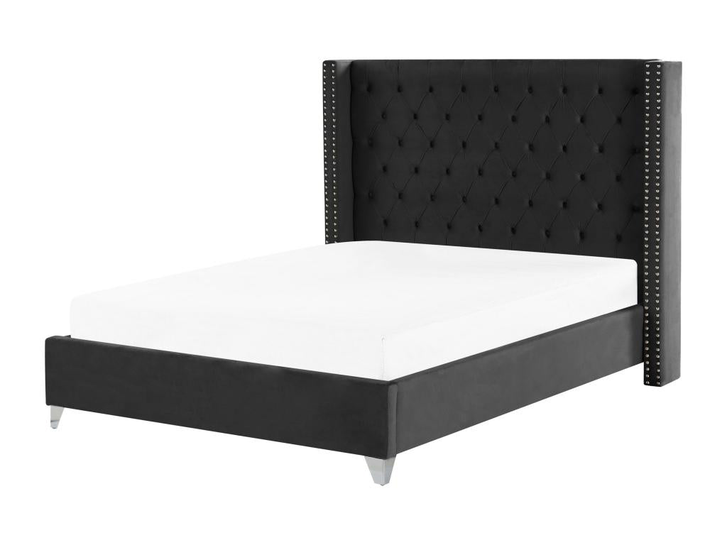 Decohaute velvet upholstered bed - Black - 180x200 KIAQ95355
