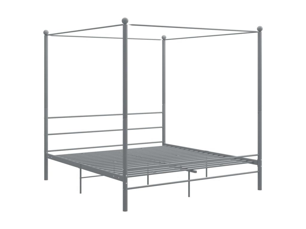 Grey Metal Canopy Bed Frame 180x200 cm GDRW59027