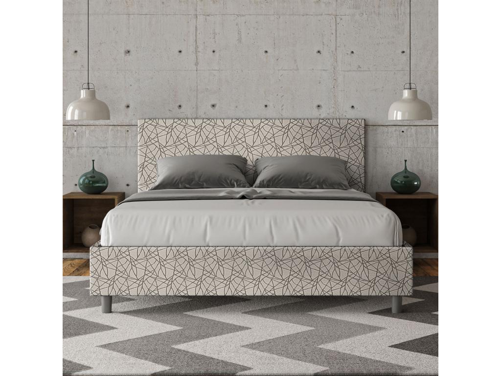 Upholstered bed without slatted base, 160x200 cm, Decohaute 02 grey fabric, Decohaute BHJF55588