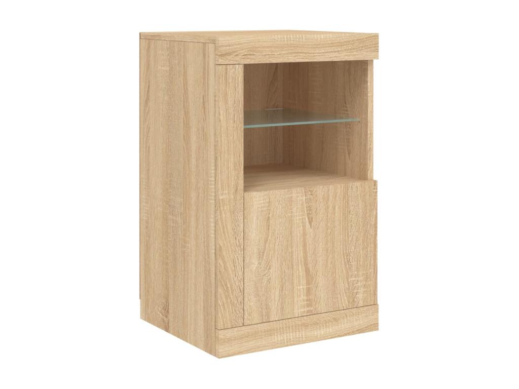 Side cabinet with LED high-decoration, oak finish, Decohaute CUCW71258