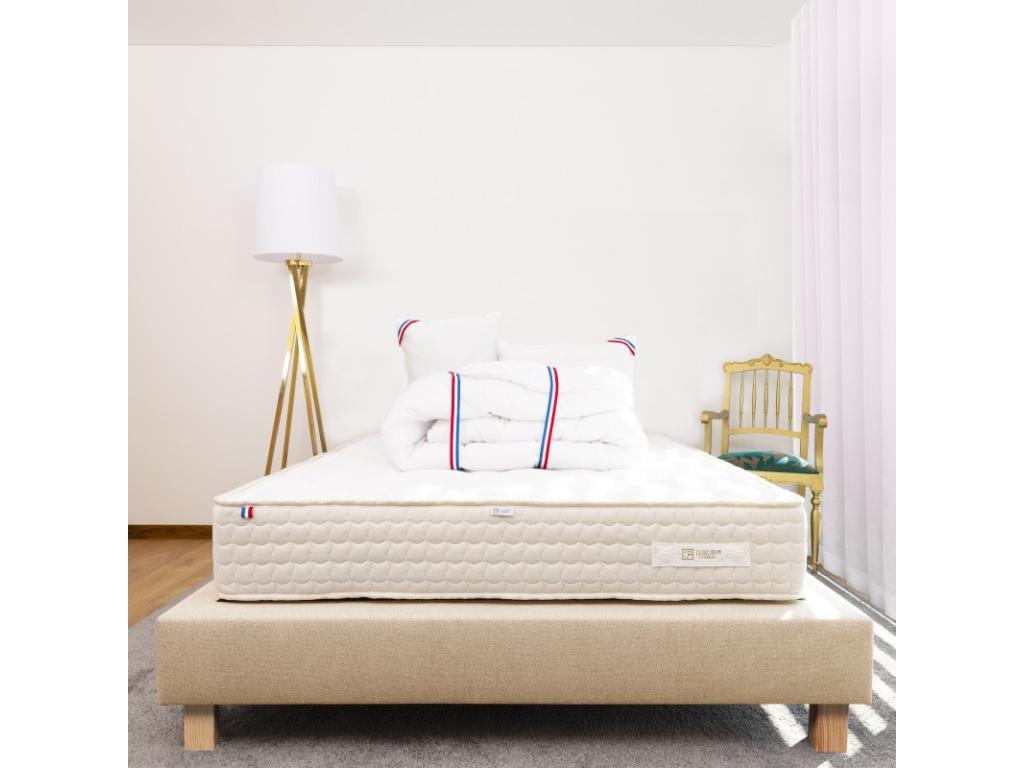 Sublime Mattress Set, 20cm high-density foam, firm, summer/winter side, beige slatted base, 20cm thick, pillow, duvet 140x200cm LUHB73262