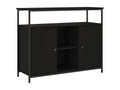 Black sideboard 100x35x80 cm engineered wood VTWM11172