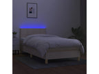 Decohaute bed base with LED mattress, Cream 80x200 cm, Fabric PUGP05733