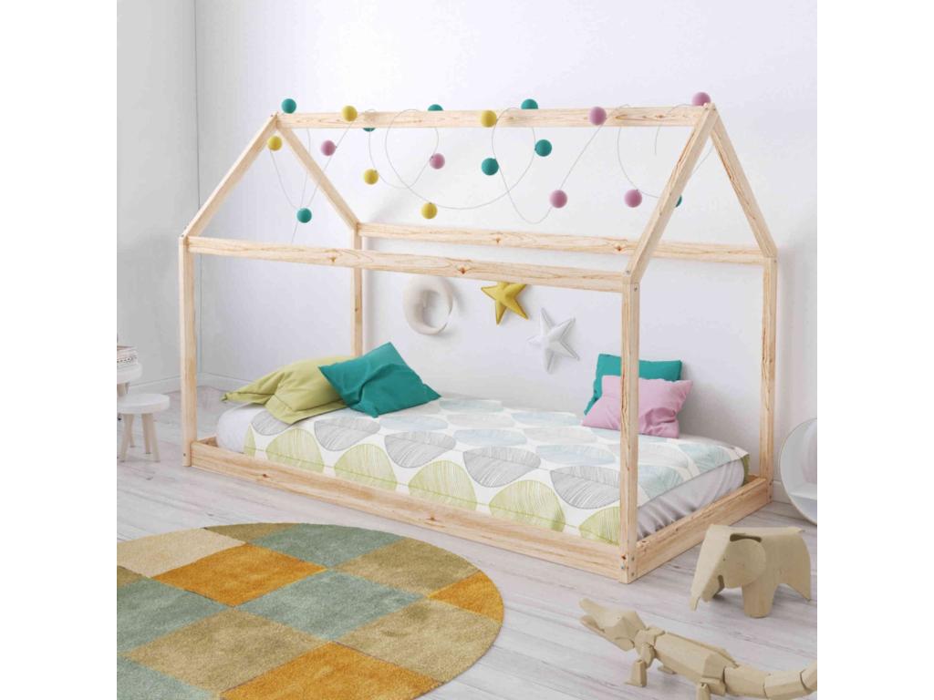 Children's cabin bed in natural wood 90x190 - LT14004 NFTA28235