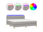 Decohaute bed base and mattress with LED lighting, light grey, 180x200 KGAN15995