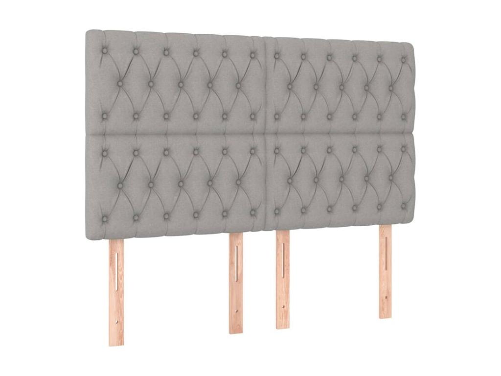 Decohaute bed base with light grey mattress 140x200 Fabric CRFT36317