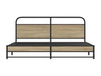 Metal bed frame without mattress, smoked oak, 193x203 cm HSBT09745