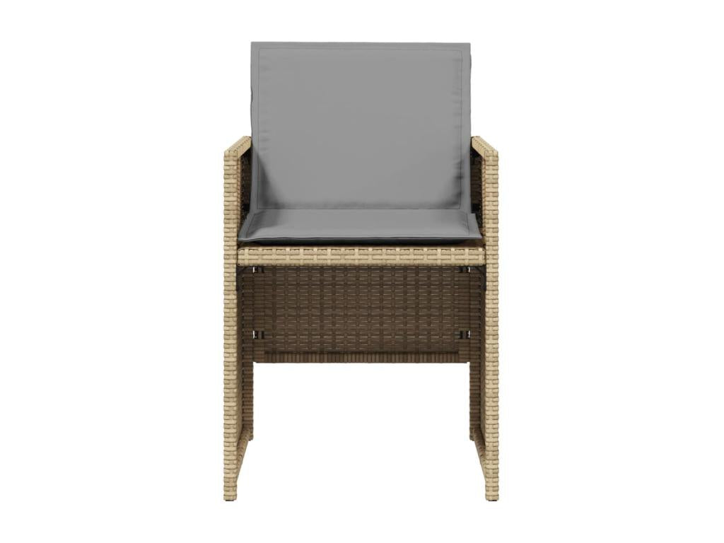 Garden chairs with cushions, set of 4, méDecohaute beige KJKK95978