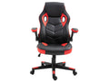 Office chair - Faux leather / Plastic - Black / Red - Omis KGQG51843