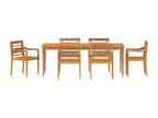 7-piece garden dining set, solid teak wood, LDFU43920