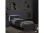 Bed frame, headboard and LED high-top lighting, concrete grey, 90x200 cm, ULOV28780