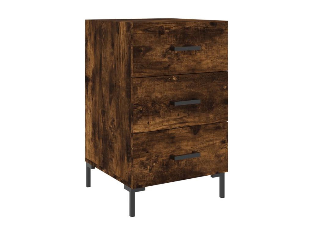 Smoked oak bedside table 40x40x66 cm engineered wood YJEE25207