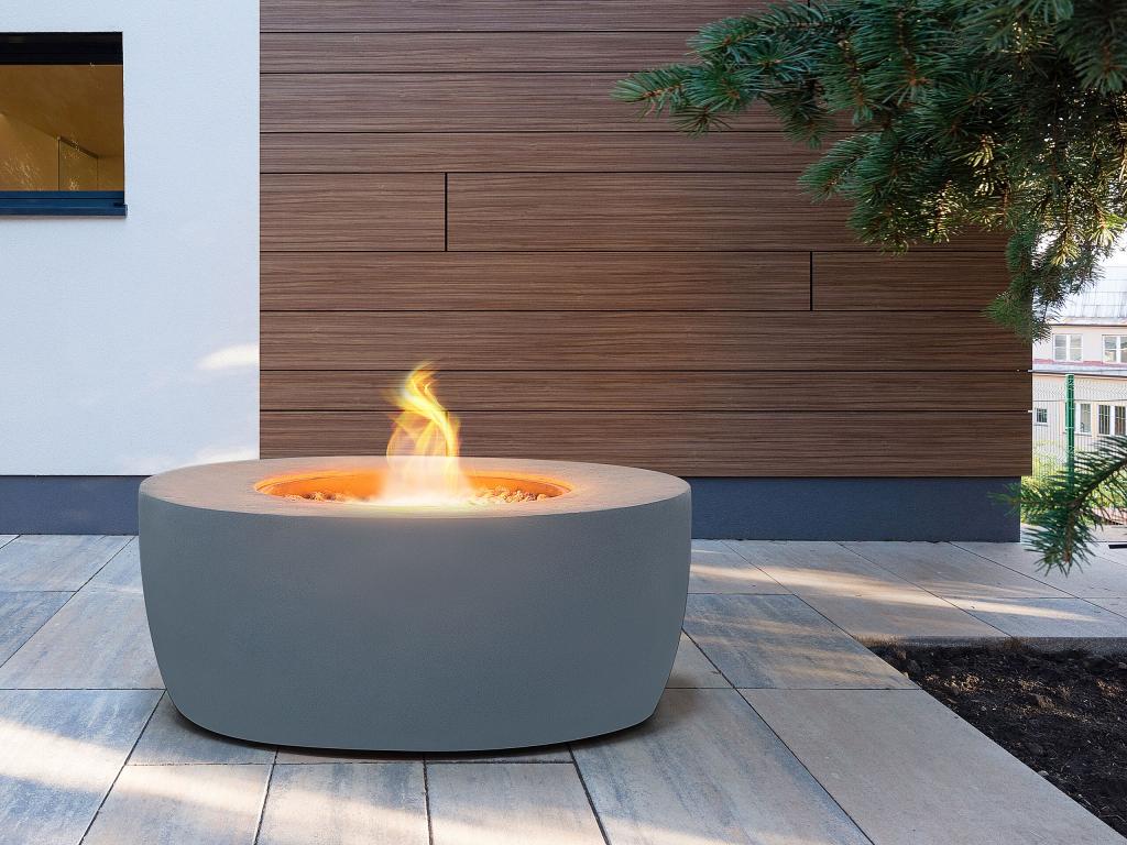 Decohaute NIRH40542 Dark Grey Concrete Effect Round Fire Pit